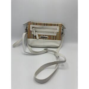 Stone Mountain Confetti Straw Crossbody Bag Wristlet EUC Purse